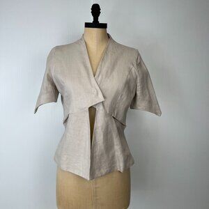 Dusica Sacks Jacket Women 8 Linen Tailored Cut Light Modern Work Party Hype Core